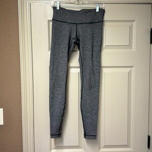 Lululemon gray heathered wonder under leggings size 6